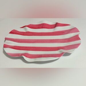 Hobby Lobby Melamine Serving Platter Pink Stripe 15.6”X11.25”NEW